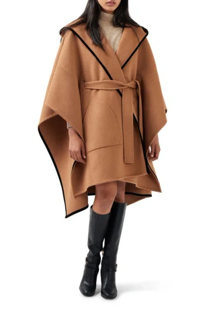 Belle & Bloom Need You Now Wool Blend Hooded Cape In Camel