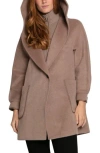 Belle & Bloom Next To You Coat With Rib Knit Bib In Brown
