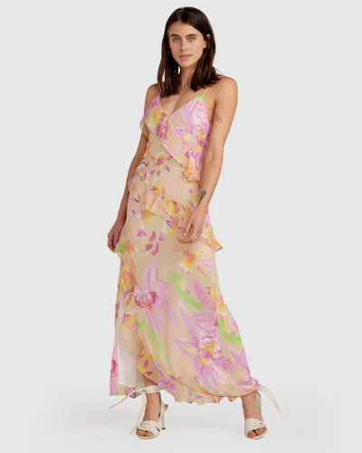 Belle & Bloom Ocean Eyes Limited Edition Silk Maxi Dress In Purple