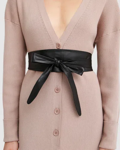 Belle & Bloom Odyssey Soft Wrap Leather Belt In Black