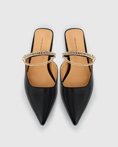 Belle & Bloom On The Go Leather Flat In Black