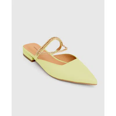Belle & Bloom On The Go Leather Flat In Citrus