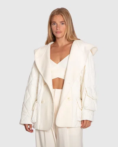 Belle & Bloom Only You Quilted Utility Jacket In White