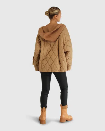 Belle & Bloom Only You Quilted Utility Jacket In Brown