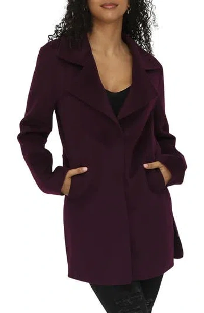 Belle & Bloom Oversize Wool Blend Coat In Deep Plum