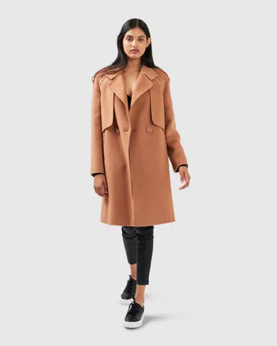 Belle & Bloom Palm City Wool Blend Coat In Brown