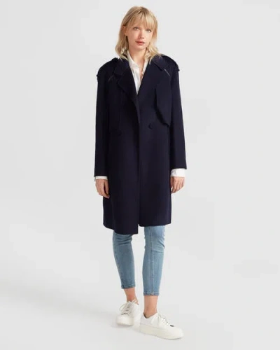 Belle & Bloom Palm City Wool Blend Coat In Navy