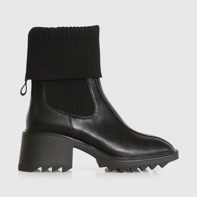 Belle & Bloom Perfect Illusion Knit Boot In Black