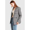 Belle & Bloom Piccadilly Wool Blend Plaid Blazer In Grey