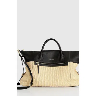 Belle & Bloom Poem To Nowhere Weekender Bag In Black/oat
