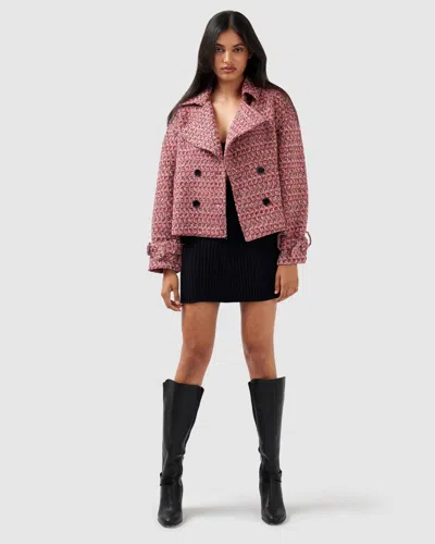 Belle & Bloom Power Over Me Tweed Jacket In Red