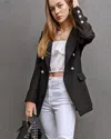 Belle & Bloom Princess Polina Textured Weave Blazer In Black