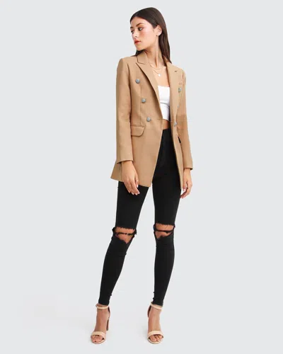 Belle & Bloom Princess Polina Textured Weave Blazer In Brown