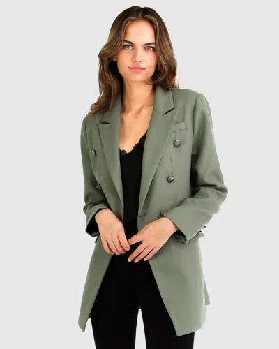 Belle & Bloom Princess Polina Textured Weave Blazer In Green