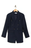 Belle & Bloom Princess Polly Textured Weave Blazer In Navy