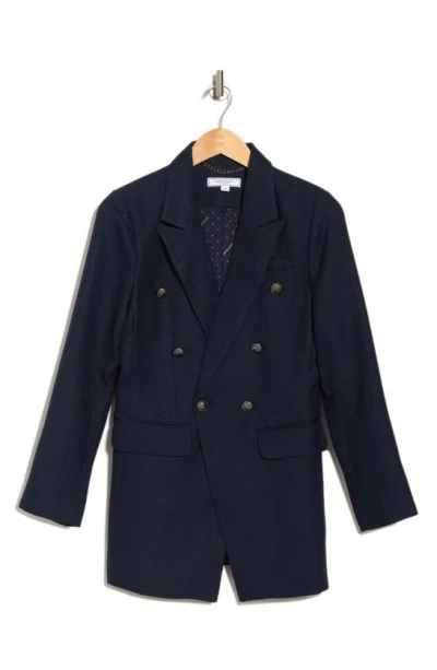 Belle & Bloom Princess Polly Textured Weave Blazer In Navy