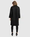 Belle & Bloom Publisher Double-breasted Wool Blend Coat In Black