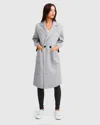 Belle & Bloom Publisher Double-breasted Wool Blend Coat In Grey