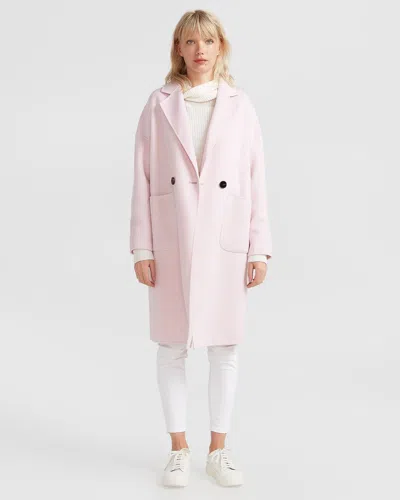 Belle & Bloom Publisher Double-breasted Wool Blend Coat In Pink