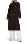 Belle & Bloom Real Love Double Breasted Maxi Coat In Burgundy