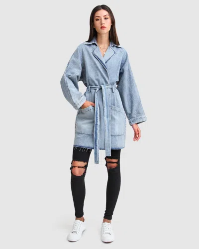 Belle & Bloom Relaxed Boyfriend Denim Jacket In Animal Print