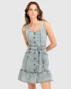 Belle & Bloom Rendezvous Denim Mini Dress In Multi