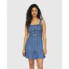 Belle & Bloom Reunite Denim Mini Dress In Mid Wash