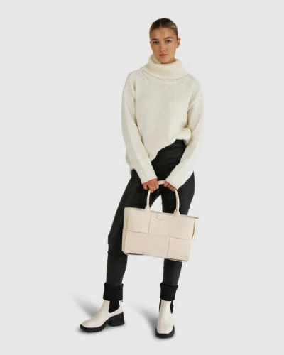 Belle & Bloom Right Here Waiting Open Back Knit In Cream
