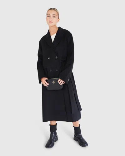 Belle & Bloom Right There Side Tie Coat In Black