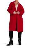Belle & Bloom Rumour Has It Oversized Wool Blend Coat In Red