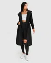 Belle & Bloom Runaway Wool Blend Robe Coat In Black