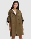 Belle & Bloom Russian Romance Trench Coat In Green