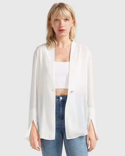 Belle & Bloom Sheer Genius Lightweight Blazer In White