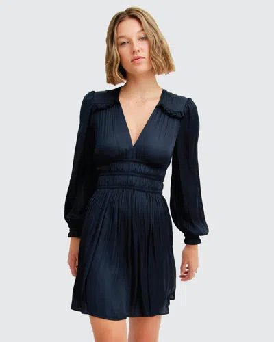 Belle & Bloom Shine Bright Ruched Mini Dress In Blue
