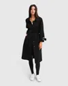 Belle & Bloom Shore To Shore Belted Wool Coat In Black