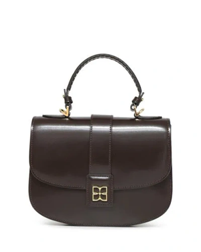 Belle & Bloom Shy Boy Top Handle Folio Bag In Dark Brown