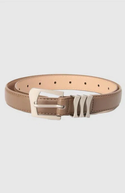 Belle & Bloom Skyline Belt In Mushroom
