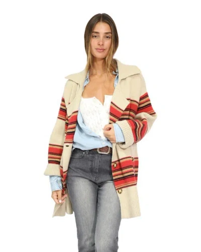 Belle & Bloom So Many Likes Oversized Knitted Cardi Coat In Multi
