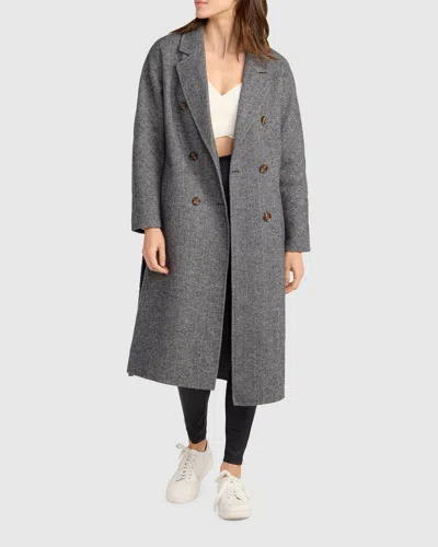 Belle & Bloom Standing Still Belted Wool Blend Coat In Gray