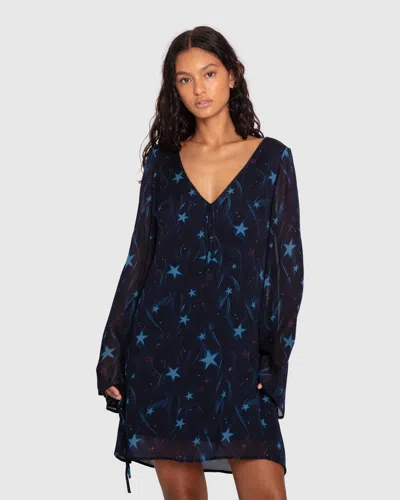 Belle & Bloom Star Eyes Mini Dress In Blue