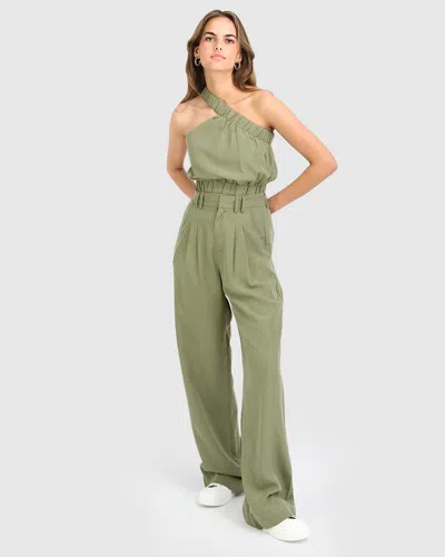 Belle & Bloom State Of Play Wide Leg Pant In Green
