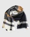 Belle & Bloom Staten Island Plaid Scarf In Blue