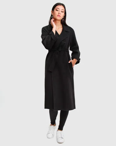 Belle & Bloom Stay Wild Oversized Wool Coat In Black