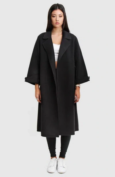 Belle & Bloom Stay Wild Oversized Wool Coat In Black