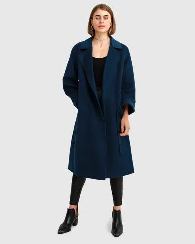 Belle & Bloom Stay Wild Oversized Wool Coat In Blue