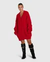 Belle & Bloom Still The One Chunky Oversize Knit In Red