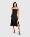 Belle & Bloom Summer Storm Midi Dress In Black