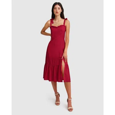 Belle & Bloom Summer Storm Midi Dress In Red