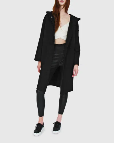 Belle & Bloom Sunday Morning Hooded Coat In Black