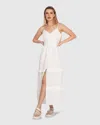 Belle & Bloom Superstition Tiered Maxi Dress In White